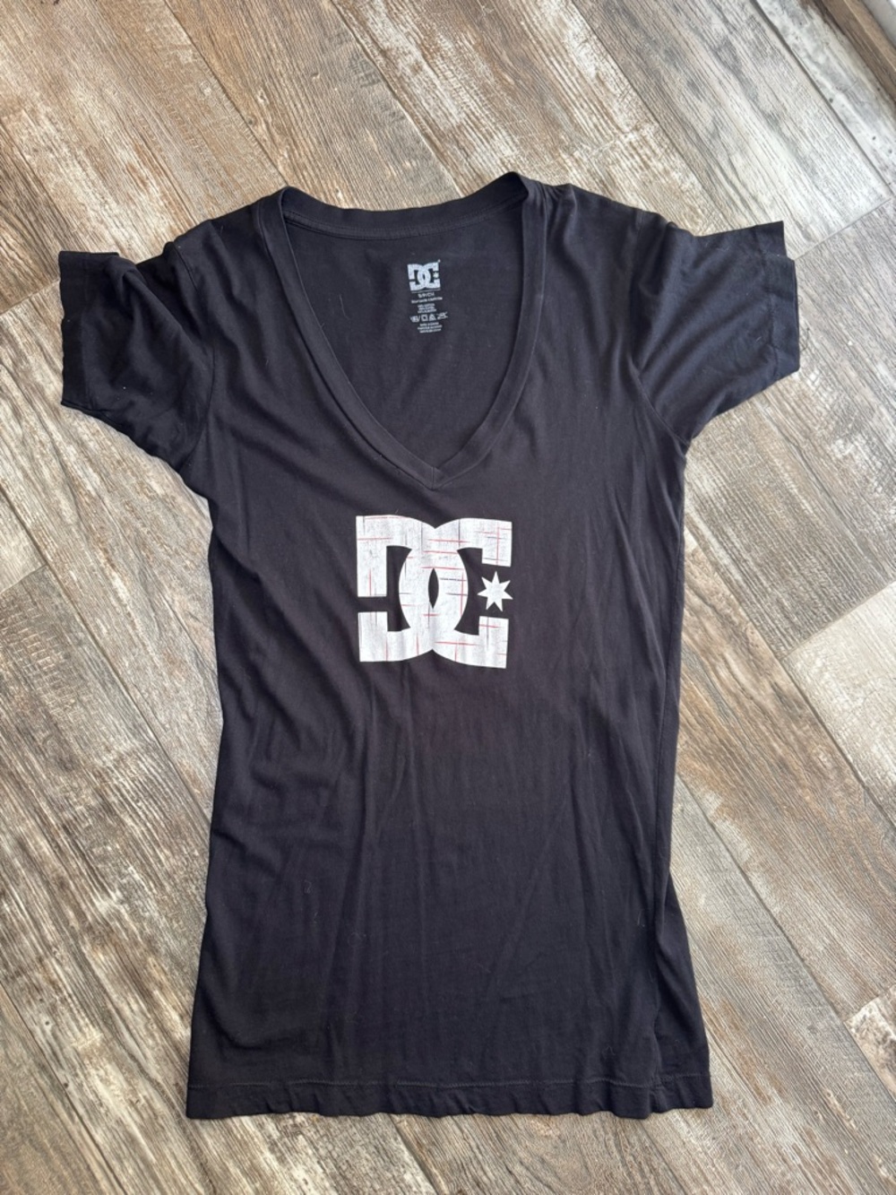 DC Black T-Shirt with White Logo Print